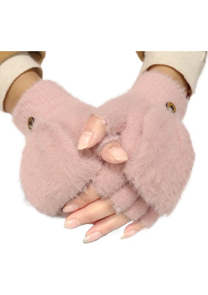 Isıtıcı Peluş Parmak Aralıklı Katlanır Eldiven (Yurt Dışından)