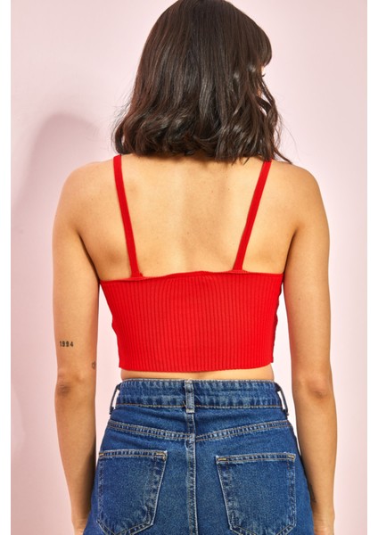 Kadın Ip Askılı Crop Bluz indirimleri