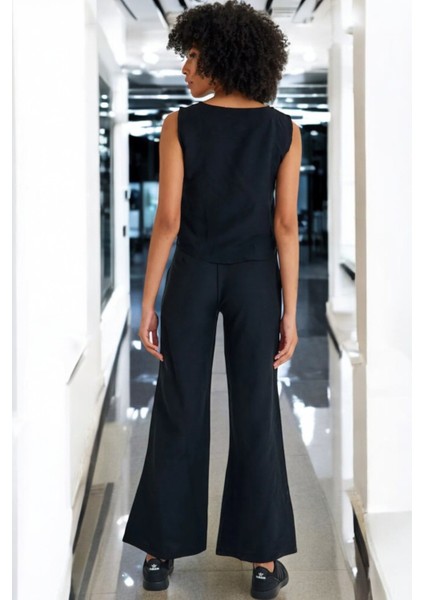 Yazlık Rahat Alt Üst Kolsuz Ikili Keten Takım modelleri