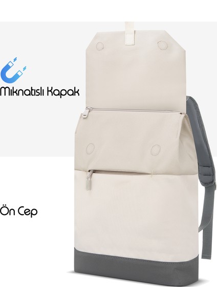 MCE-1305 14.1" Zen Eco Günlük Sırt Çantası Bej modelleri