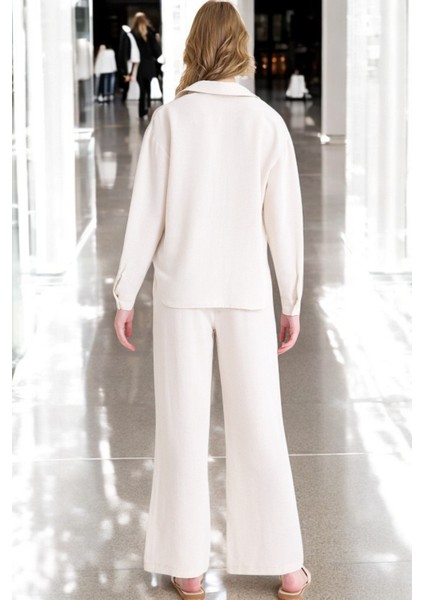 Yazlık Rahat Gömlek Pantolon Ikili Keten Takım modelleri