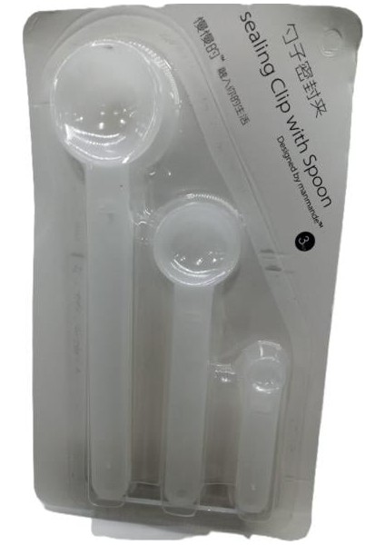 Ölçme Kaşıklı Poşet Klipsi 3'lü Paket