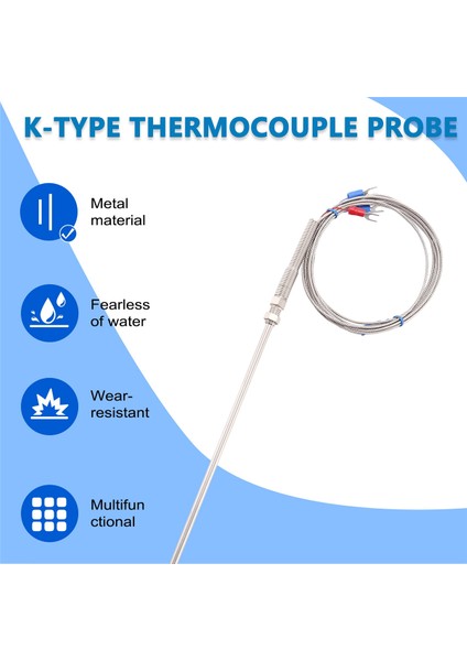 0-400C PT100 Tipi 5mm x 50MM Sıcaklık Kontrol Cihazı Termokupl Probu 2 Metre (Yurt Dışından) indirimleri