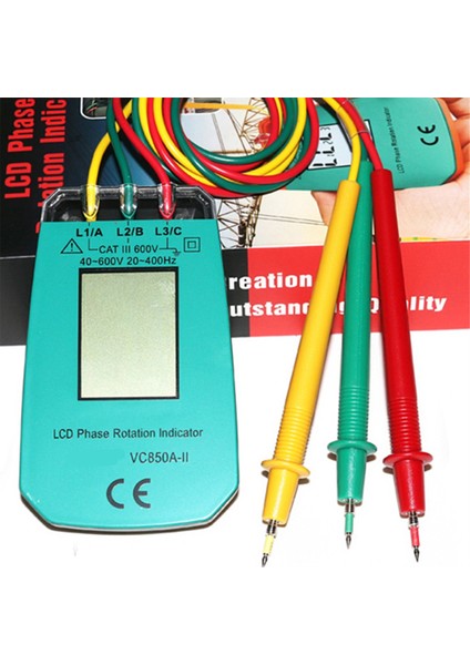 Fazlı Test Cihazı Dijital Faz Göstergesi Dedektörü LED Faz Sırası Ölçer Voltaj Test Cihazı 40V-600V Ac (Yurt Dışından) fiyatları
