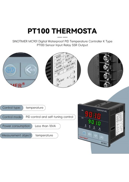Sınotımer MC901 Dijital Su Geçirmez Pıd Sıcaklık Kontrol Cihazı K Tipi PT100 Sensör Giriş Rölesi Ssr Çıkışı (Yurt Dışından) indirimleri