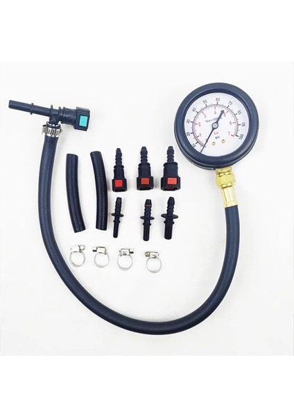 Otomobil Yakıt Sistemi Benzin Basınç Ölçer Motosiklet Araba Basınç Test Cihazı 0-100PSI 6.3/ 7.89/ 9.49 Valfli (Yurt Dışından) fiyatları