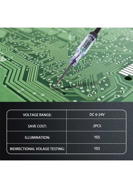 Test Işığı 2 Adet, 6V-24V Dc Araç Devre Test Cihazı Işığı ve Dijital LCD Araç Elektrik Test Cihazı Otomatik Voltaj Süreklilik Testi (Yurt Dışından) modelleri