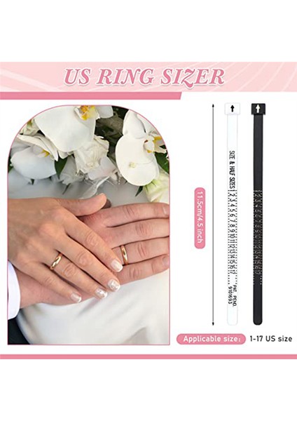 100'LÜ Paket Yeniden Kullanılabilir Parmak Ölçüsü Ölçer Yüzük Ölçer Plastik Abd Yüzük Ölçüm Aracı Beyaz ve Siyah (Yurt Dışından) fırsatları