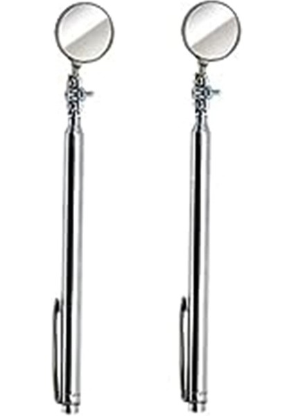 Dairesel Teleskopik Cep Muayene Aynası, 30 mm Çap, 4-1/2 Inç Ila 18 Inç Uzatılmış Sap Uzunluğu (2'li Paket) (Yurt Dışından)