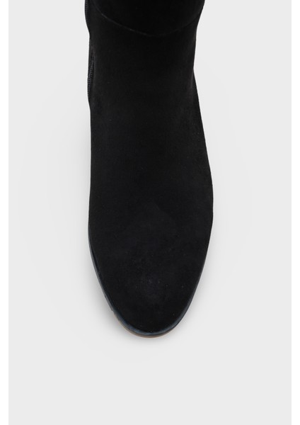 Oval Burunlu Yandan Fermuarlı Topuklu Süet Kadın Çizme indirimleri