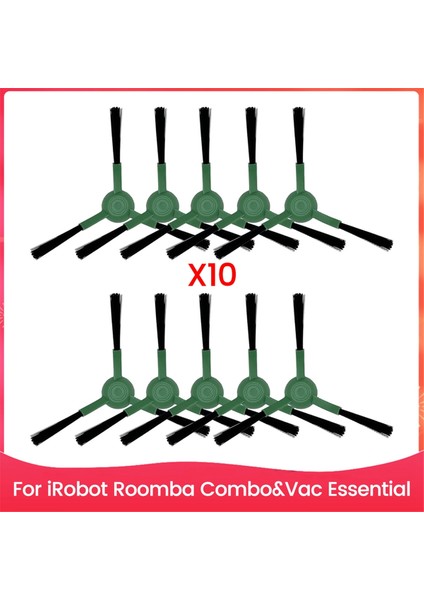 Irobot Roomba Combo ve Vac Essential Serisi Için 10'lu Paket Yan Fırçalar, Q0120 Y0140 Q0520 Q011 Y0110 Robot Süpürge (Yurt Dışından)