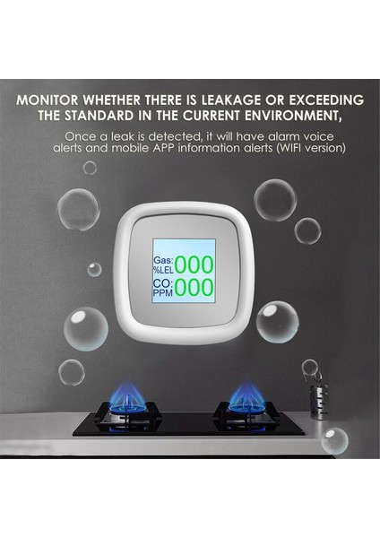 Tuya Wıfı Yanıcı Gaz Dedektörü Gaz Alarmı Dijital Gaz Algılama Sensörü Ses Alarmı Akıllı Hava Kalitesi Dedektörü, B (Yurt Dışından) indirimleri