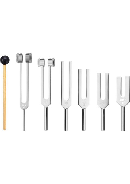 Adet/set 128Hz 256Hz 512Hz 1024Hz 2048Hz 4096Hz Diyapozon ve Çekiçli Diyapozon Kiti Iyileştirici Ses Titreşim Aracı (Yurt Dışından)