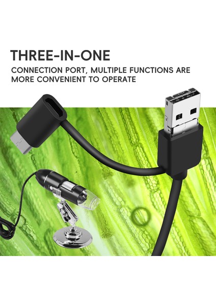 3'ü 1 Arada USB Dijital Mikroskop, Endoskopik Kamera, Pc Braketli Ayarlanabilir Büyütme, 1600X (Yurt Dışından) indirimleri