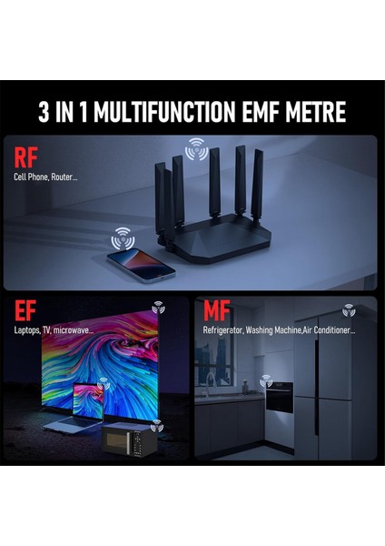 Habotest Emf Ölçer, 3'ü 1 Arada Emf Dedektörü Elektromanyetik Alan Radyasyon Dedektörü Ef, Mf, Rf, Wifi Sinyali, Ev Için Emf Okuyucu (Yurt Dışından) indirimleri