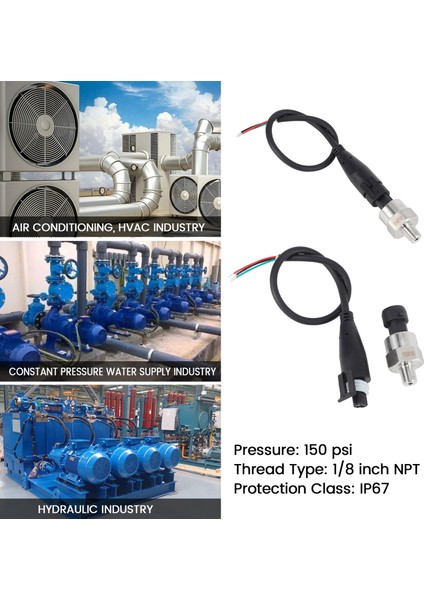0-150 Psı Basınç Sensörü Yağ Yakıt Hava Su Basınç Dönüştürücü Basınç Gönderici Ölçer Dc 5V 1/8 Inç Npt Diş (Yurt Dışından) modelleri