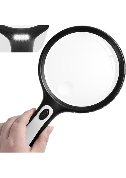 Yaşlıların Okuması Için Işıklı Büyüteç, 4 LED Yüksek Parlaklıklı Işıklı 10X 20X Elde Taşınabilir Büyüteç (Yurt Dışından) fırsatları