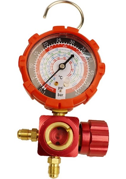 R410A R22 R134A R404A Soğutucular Için Klima Göstergesi Manifold Göstergesi Görsel Aynalı Manometre Vanası 800 Psi Kırmızı (Yurt Dışından)
