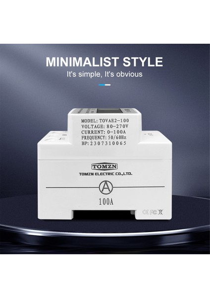 Tomzn 3'ü 1 Arada Din Ray Ac 110V 220V 100A Voltaj Akım Kwh Elektrik Enerjisi Monitör Ölçer Volt Amp Voltmetre Ampermetre Wattmetre (Yurt Dışından)