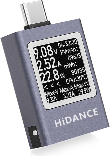HDC-085C Dc 4,5-50V 0-12A Pd3.1 Çok Işlevli Dijital Ekranlı Dc Voltaj Ampermetre Güç Ölçer Tip-C Hücre Şarj Test Cihazı (Yurt Dışından)