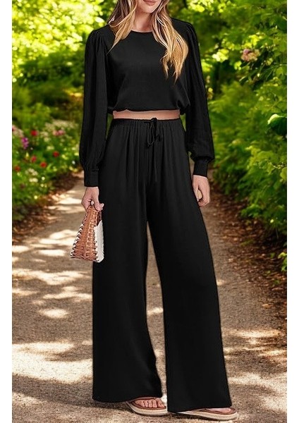 Yazlık Balon Kol Alt Üst Keten Takım