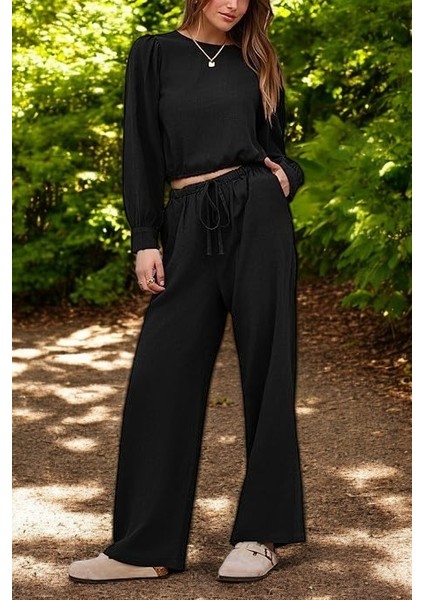 Yazlık Balon Kol Alt Üst Keten Takım indirimleri