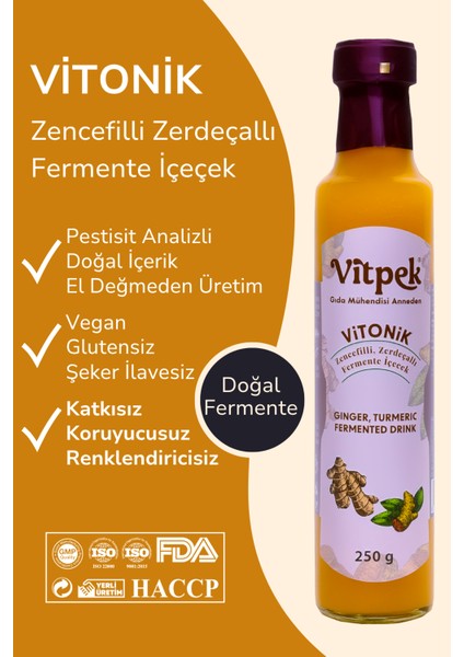 Vitonik Zencefilli Zerdeçallı Tonik Fermente Içecek 250 ml fiyatları