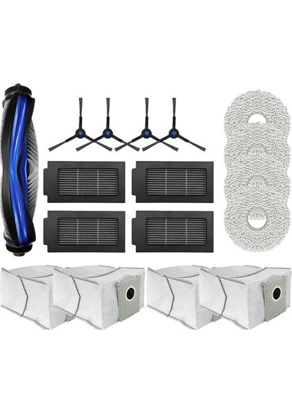 Ecovacs Debot T50 Pro Omnı Yedek Parça Aksesuarları Ana Yan Fırça Hepa Filtre Paspas Bezi Toz Torbası (Yurt Dışından)
