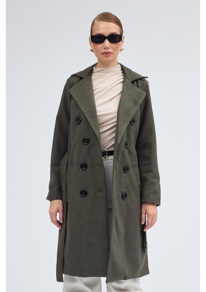 Kemer Detaylı Aksesuarlı Kaşe Kaban fiyatları