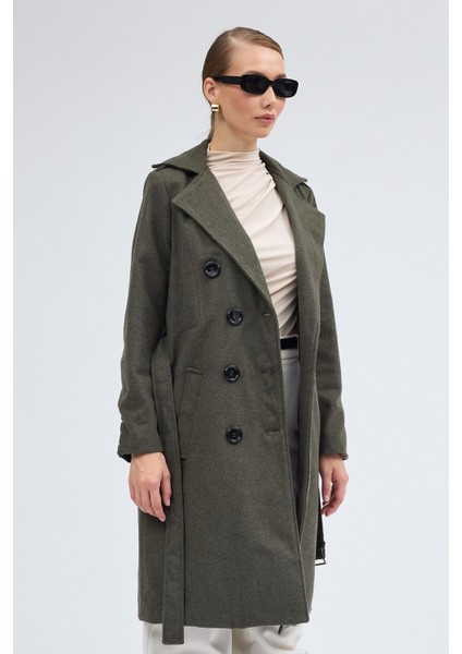 Kemer Detaylı Aksesuarlı Kaşe Kaban fırsatları