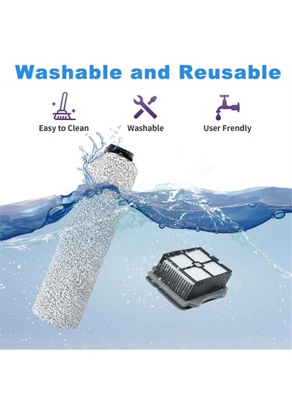 Tineco Ifloor 3/tineco Floor One S3 Kablosuz Islak Kuru Elektrikli Süpürge Yedek Silindir Fırça ve Filtre Kiti Uyumlu (Yurt Dışından) indirimleri