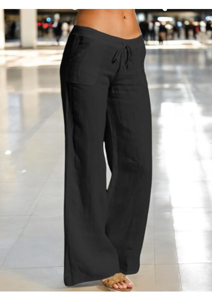 Günlük Rahat Kesim Keten Pantolon