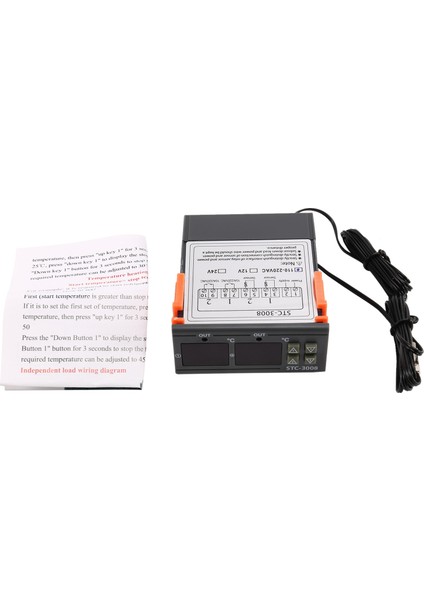 STC-3008 110-220V Çift Dijital Termostat Sıcaklık Kontrol Cihazı Kuluçka Makinesi Termostat Higrometre Nem Alma Cihazı Humidistat (Yurt Dışından)