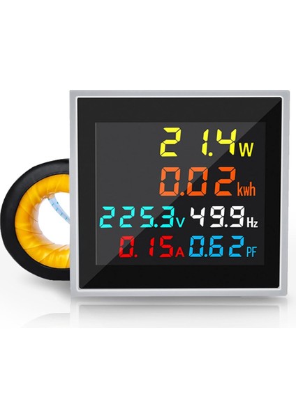 Enerji Ölçer, Ac 50-300V 100A Mini Güç Monitörü 6'sı 1 Arada, LCD Ekran, Voltmetre, Ampermetre, Wattmetre, Ct'li Frekans Test Cihazı (Yurt Dışından)