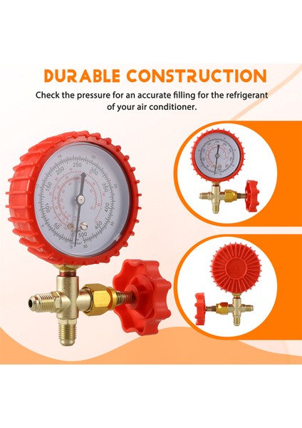 Soğutucu Akışkan Basınç Göstergesi Klima Dolum Basınç Göstergeleri Manifold Ölçer Manometre Vanası R12 R502 R22 R410 R134A Için (Yurt Dışından) indirimleri
