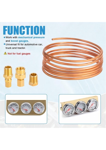 72 Inç Yağ Basınç Göstergesi Boru Takımı, 1/4 Inç x 1/8 Inç Npt, 1/8 Inç Npt Erkek Bakır Boru Seti (Yurt Dışından) modelleri