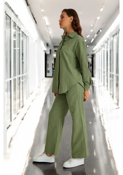 Gömlek Pantolon Rahat Ikili Keten Takım modelleri
