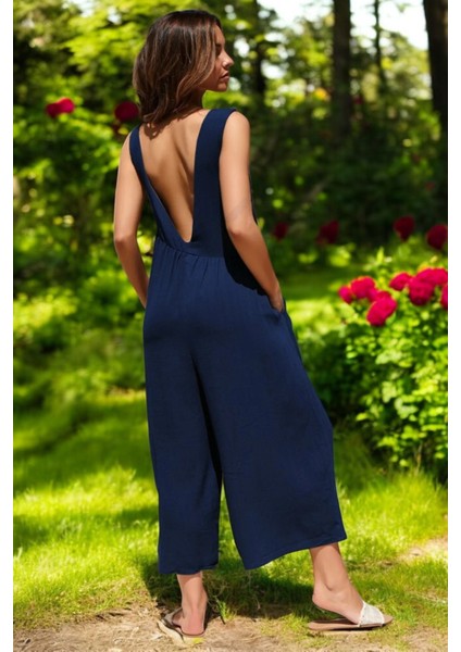 Sırt Detaylı Şık Keten Tulum fiyatları