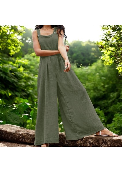 Yazlık Salaş Rahat Keten Tulum