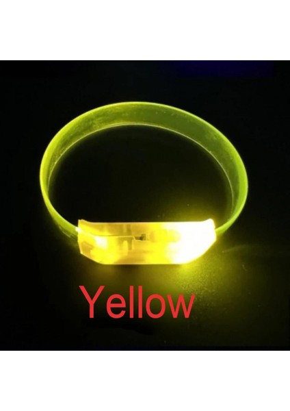 3 Modlu Pilli LED Işıklı Esnek Parti Bilekliği Sarı fırsatları