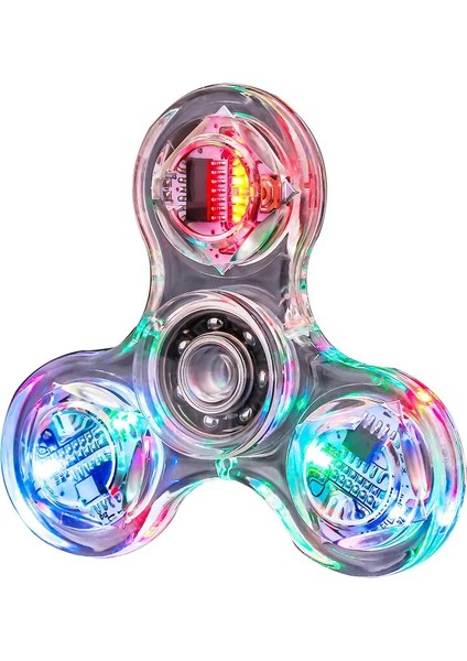 Kristal Aydınlık LED Işık Fidget Spinner El Üst Iplikçiler Karanlık Edc Stres Rahatlama Oyuncakları Kinetik Giroskopta Kilitlenir: Beyaz (Yurt Dışından)