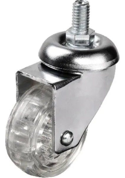 302 - 50X20 mm Şeffaf Makaralı Vidalı Teker