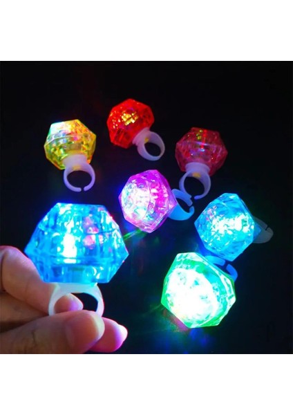 6'lı Kristal LED Parti Yüzük Seti