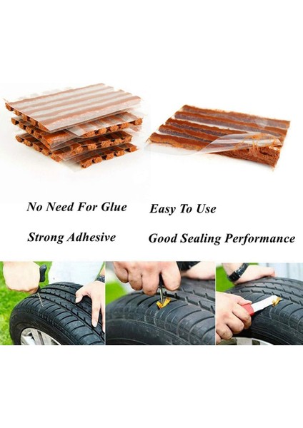 100PCS Araba Borcsiz Lastik Delme Onarım Aracı Kauçuk Şeritler Karıştırma Tapa Garaj Contası Yaması Lastik Bakımı Için Evrensel (Yurt Dışından) fiyatları