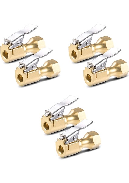 6pcs Hava Kapalama-Heavy Duty Lastik Chuck Üzerinde Kapalı Akış Kilidi Şişirme Göstergesi Için Klipli Kompresör Aksesuarlar Sarı Sarı (Yurt Dışından)