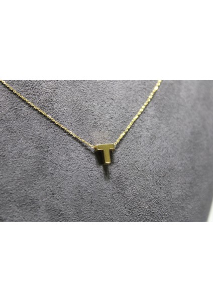 14 Ayar Altın T Harfi Kolye Zinciriyle Beraber fiyatları