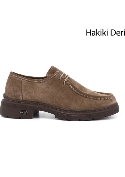 Kadın Vizon Süet Bağcıklı Hakiki Deri Comfort Ayakkabı