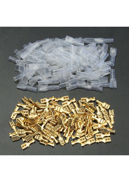 200PCS Dişi Erkek Kürek Kıvrım Terminalleri 22-16 Awg Otomobil Ses Hoparlörü Için Kol Tel Şartı Konnektörü, 6.3mm (Yurt Dışından) modelleri
