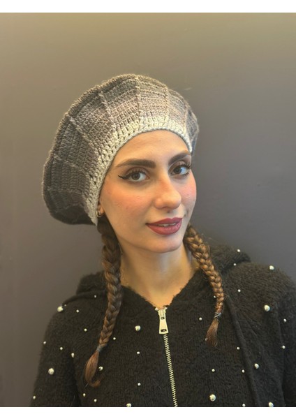 Gri Füme El Örgüsü Fransız Ressam Bere indirimleri