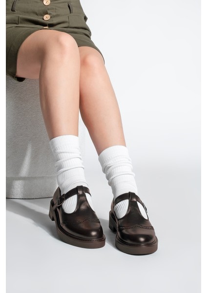 Kadın Loafer Çift Yüzlü Bantlı Günlük Ayakkabı Titra Kahve fiyatları